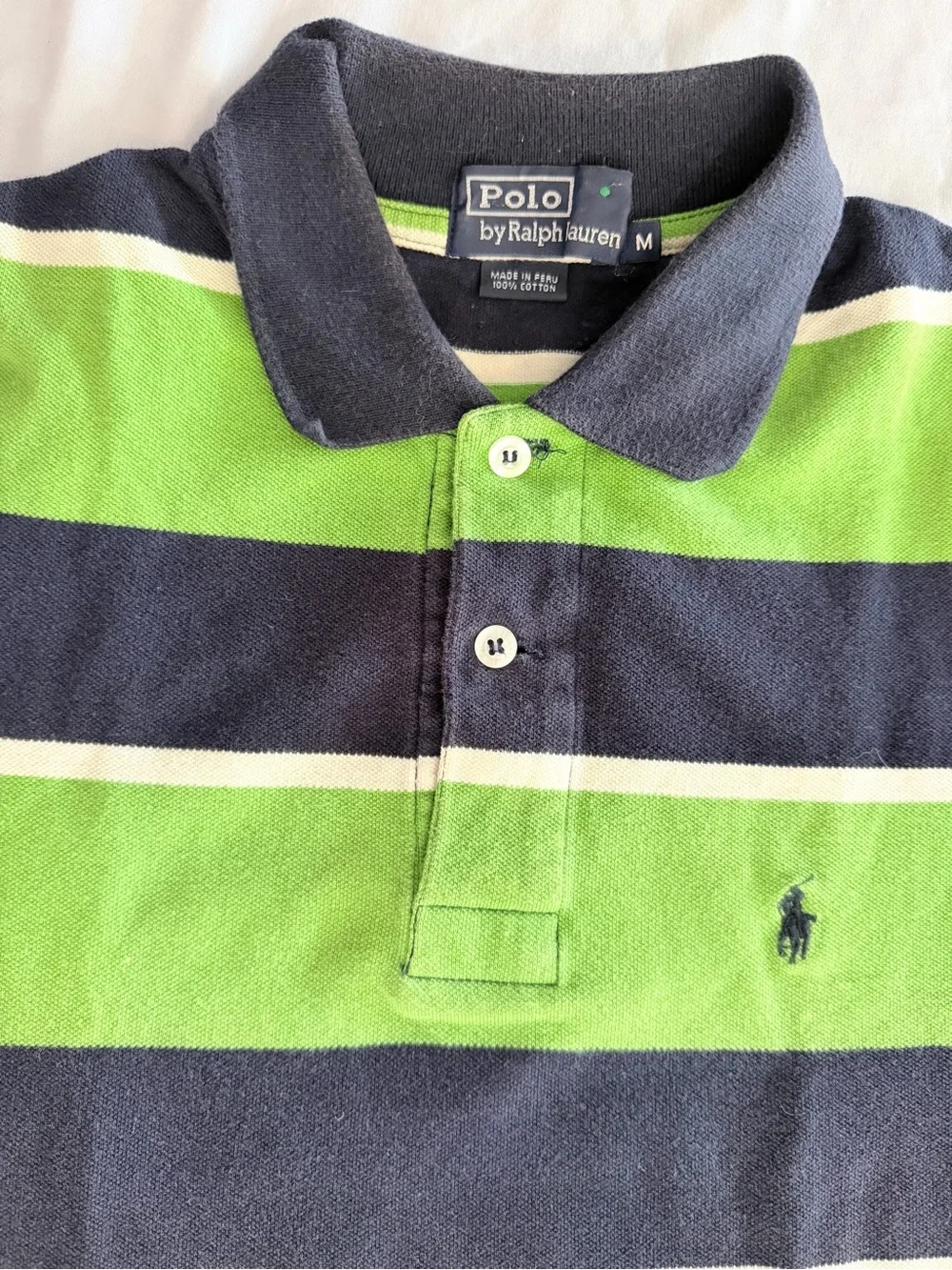 Polo by Ralph Lauren Green, Navy & White Striped Kids Polo